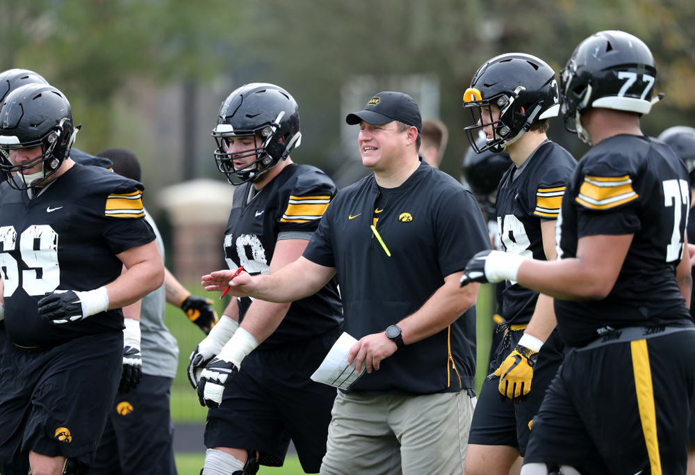 Iowa Hawkeyes offensive coordinator Brian Ferentz during the team's first Outback Bowl Practice in Florida Thursday, December 27, 2018 at Tampa University. (Brian Ray/hawkeyesports.com)