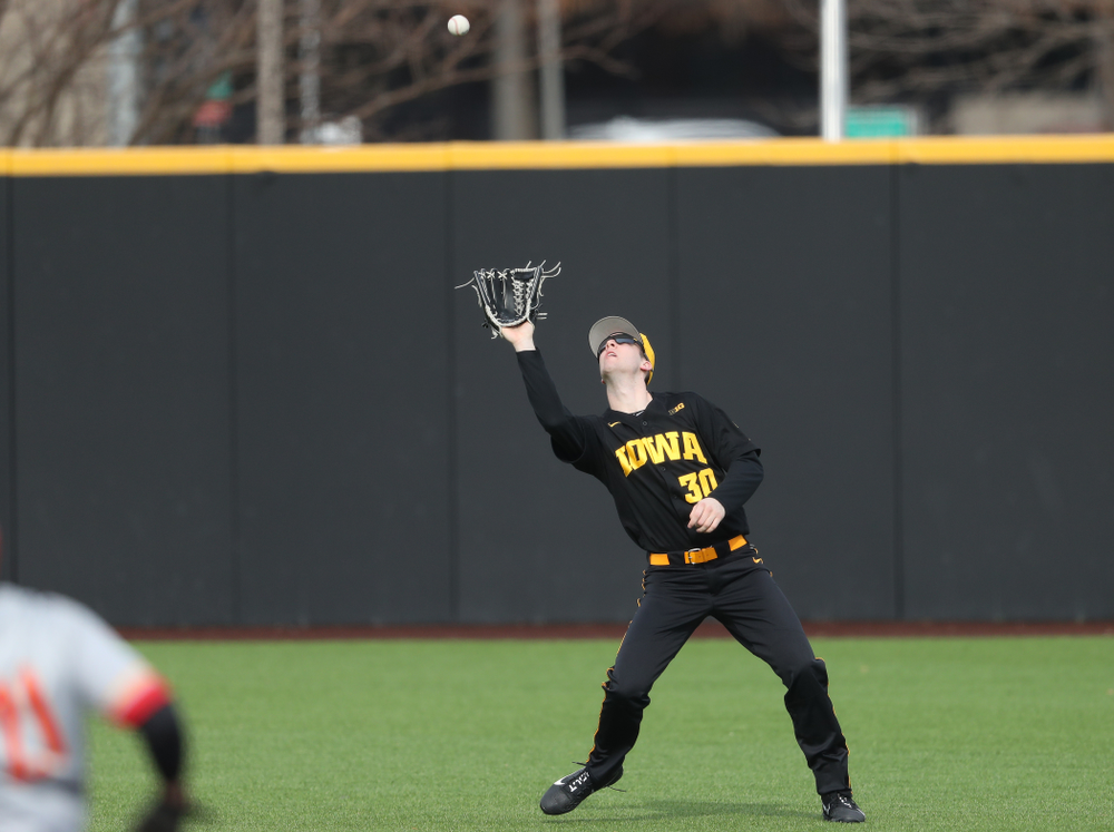 Iowa Hawkeyes Connor McCaffery (30) against Simpson College Tuesday, March 19, 2019 at Duane Banks Field. (Brian Ray/hawkeyesports.com)