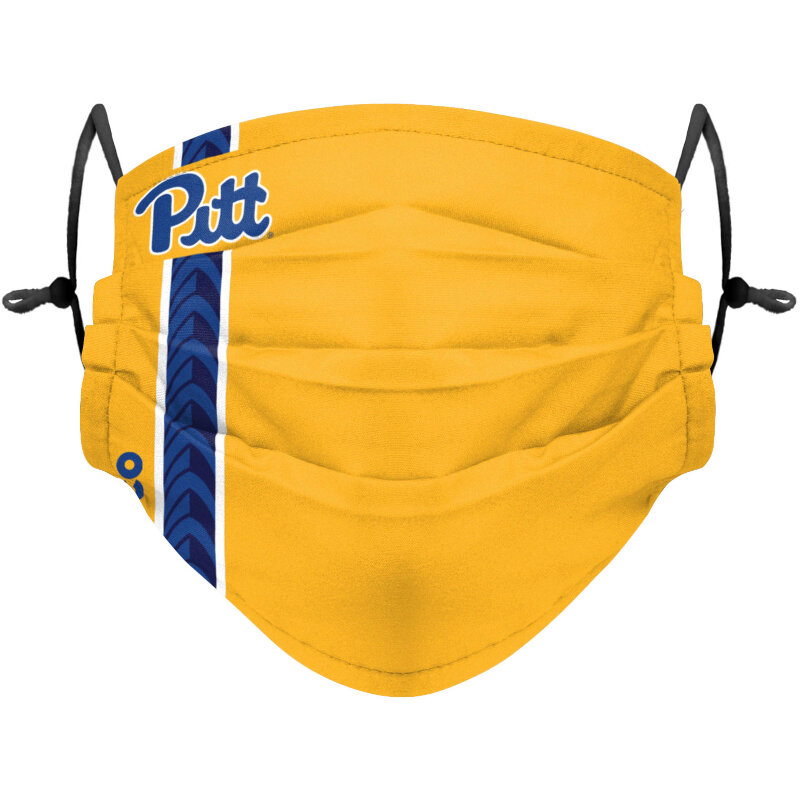Pitt Panthers Sideline Exclusive Team Stripe Logo Face Cover Gold Pittsburgh Panthers