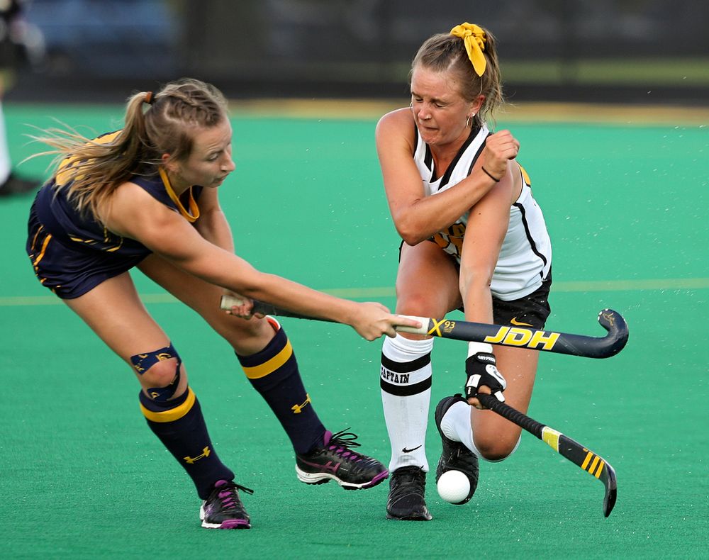 Iowa’s Maddy Murphy (26) blocks a pass during the second quarter of their game at Grant Field in Iowa City on Friday, Sep 13, 2019. (Stephen Mally/hawkeyesports.com)