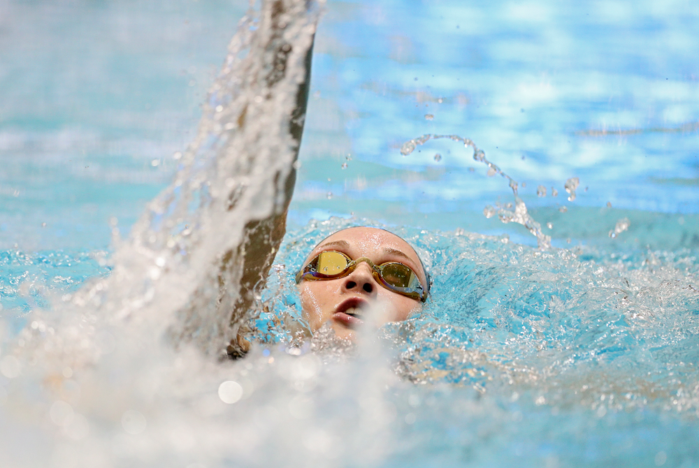 Iowa’s Grace Reeder swims the women’s 400 yard individual medley C final event during the 2020 Women’s Big Ten Swimming and Diving Championships at the Campus Recreation and Wellness Center in Iowa City on Friday, February 21, 2020. (Stephen Mally/hawkeyesports.com)