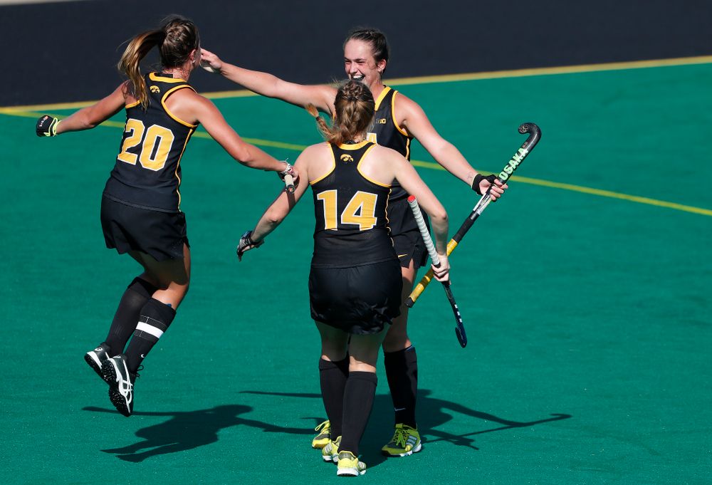 Iowa Hawkeyes Anthe Nijziel (6) celebrates after scoring against the Penn Quakers Friday, September 14, 2018 at Grant Field. (Brian Ray/hawkeyesports.com)