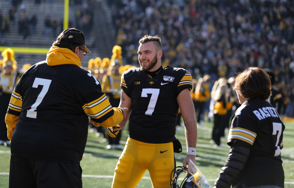 Iowa Hawkeyes punter Colten Rastetter (7) during Senior Day festivities before their game against the Illinois Fighting Illini Saturday, November 23, 2019 at Kinnick Stadium. (Brian Ray/hawkeyesports.com)