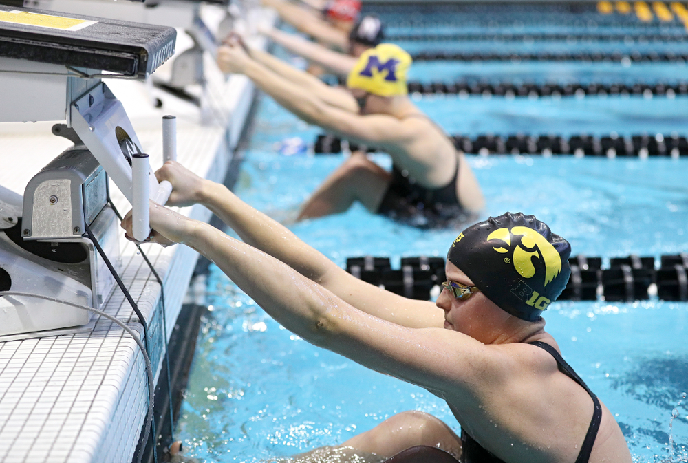 Iowa’s Julia Koluch swims in the women’s 200 yard backstroke preliminary event during the 2020 Women’s Big Ten Swimming and Diving Championships at the Campus Recreation and Wellness Center in Iowa City on Saturday, February 22, 2020. (Stephen Mally/hawkeyesports.com)