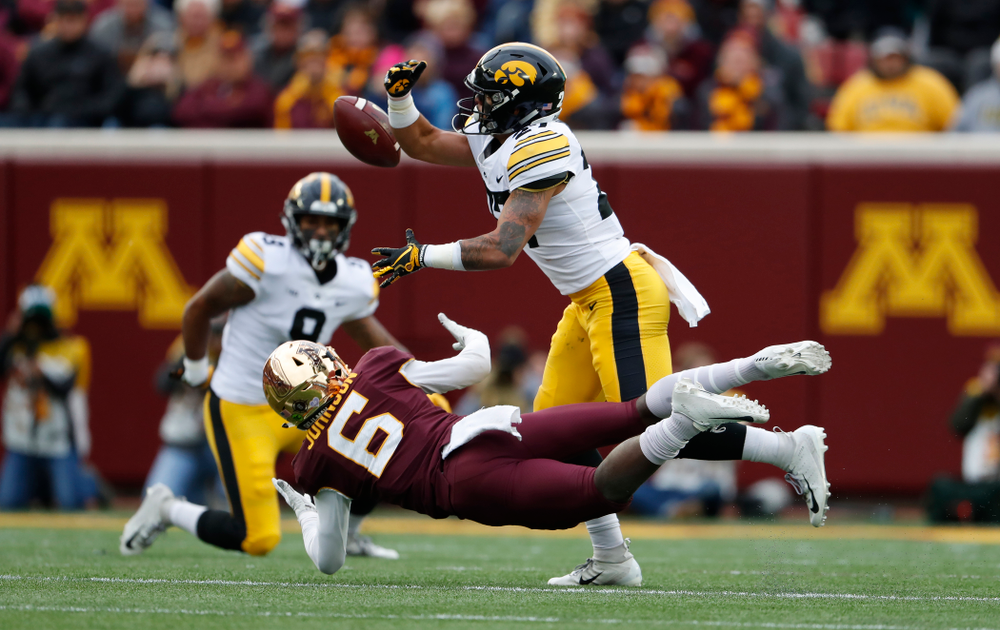 Iowa Hawkeyes defensive back Amani Hooker (27) against the Minnesota Golden Gophers Saturday, October 6, 2018 at TCF Bank Stadium. (Brian Ray/hawkeyesports.com)