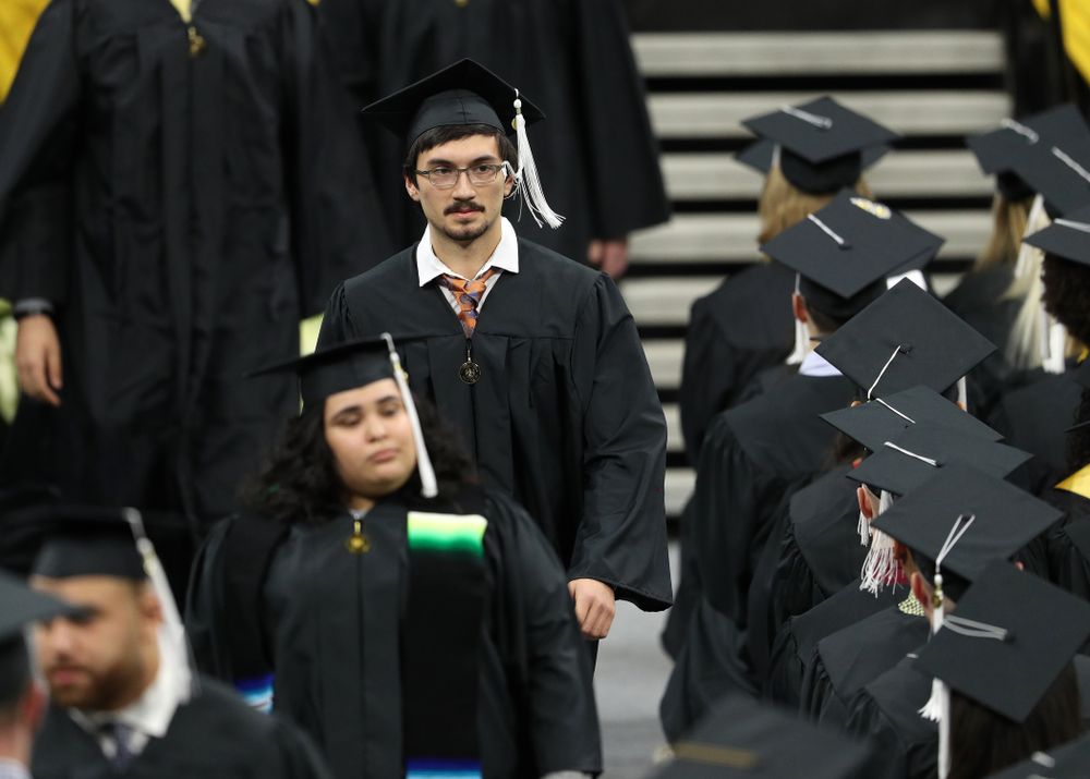 Iowa Football's Miguel Recinos during the Fall Commencement Ceremony Saturday, December 15, 2018 at Carver-Hawkeye Arena. (Brian Ray/hawkeyesports.com)