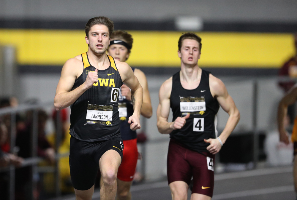 Iowa's Noah Larrison runs the 600 meter premier during the 2019 Larry Wieczorek Invitational Friday, January 18, 2019 at the Hawkeye Tennis and Recreation Center. (Brian Ray/hawkeyesports.com)