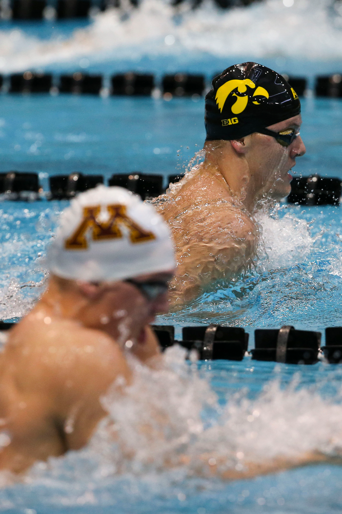 Iowa’s Will Myhre during Iowa swim and dive vs Minnesota on Saturday, October 26, 2019 at the Campus Wellness and Recreation Center. (Lily Smith/hawkeyesports.com)