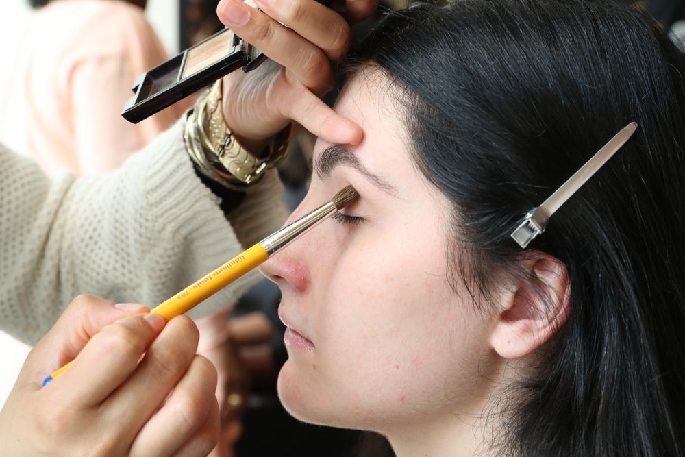 Iowa Hawkeyes forward Megan Gustafson (10) has her makeup professionally done before the 2019 WNBA Draft Wednesday, April 10, 2019 at Nike New York Headquarters in New York City. (Brian Ray/hawkeyesports.com)