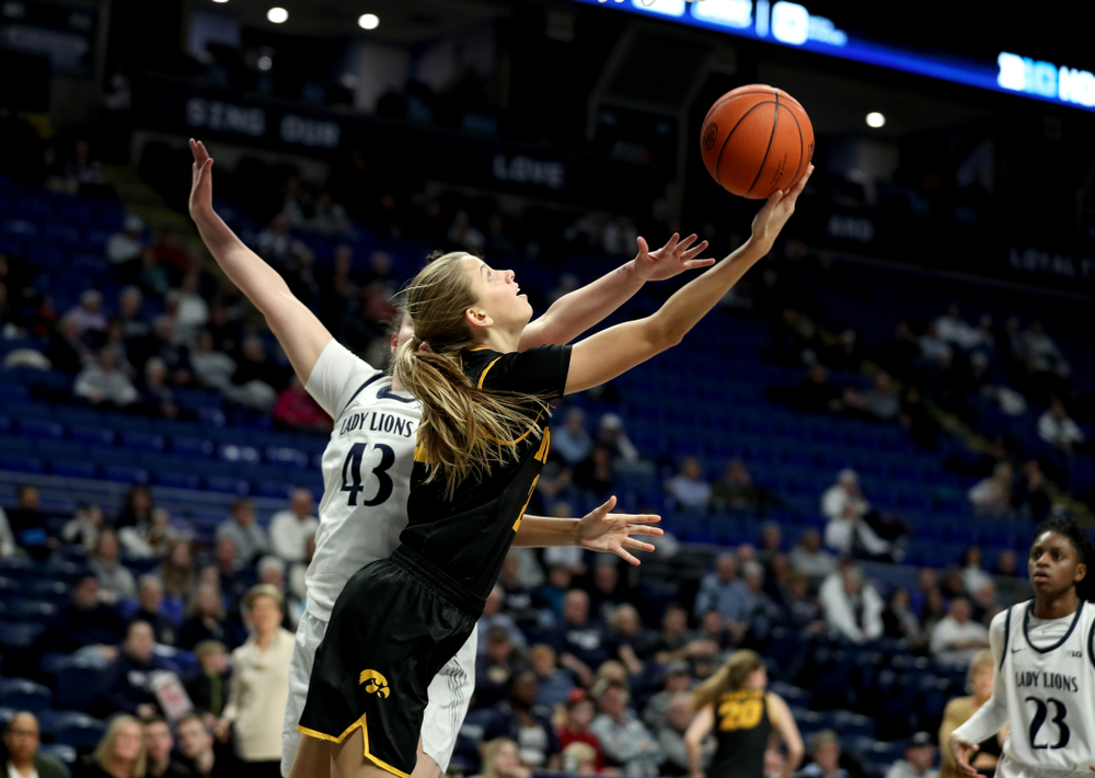 Iowa Hawkeyes Logan Cook (23) against the Penn State Nittany Lions Thursday, January 30, 2020 at the Bryce Jordan Center. (Brian Ray/hawkeyesports.com)