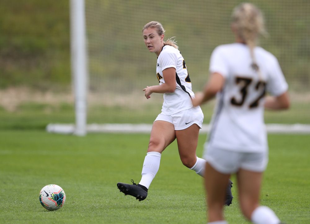 Iowa Hawkeyes defender Sara Wheaton (24) during a 6-1 win over Northern Iowa Sunday, August 25, 2019 at the Iowa Soccer Complex. (Brian Ray/hawkeyesports.com)