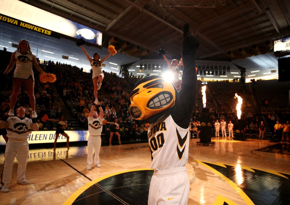 Herky The Hawk against the Northern Iowa Panthers in the Hy-Vee Classic Sunday, December 16, 2018 at Carver-Hawkeye Arena. (Brian Ray/hawkeyesports.com)