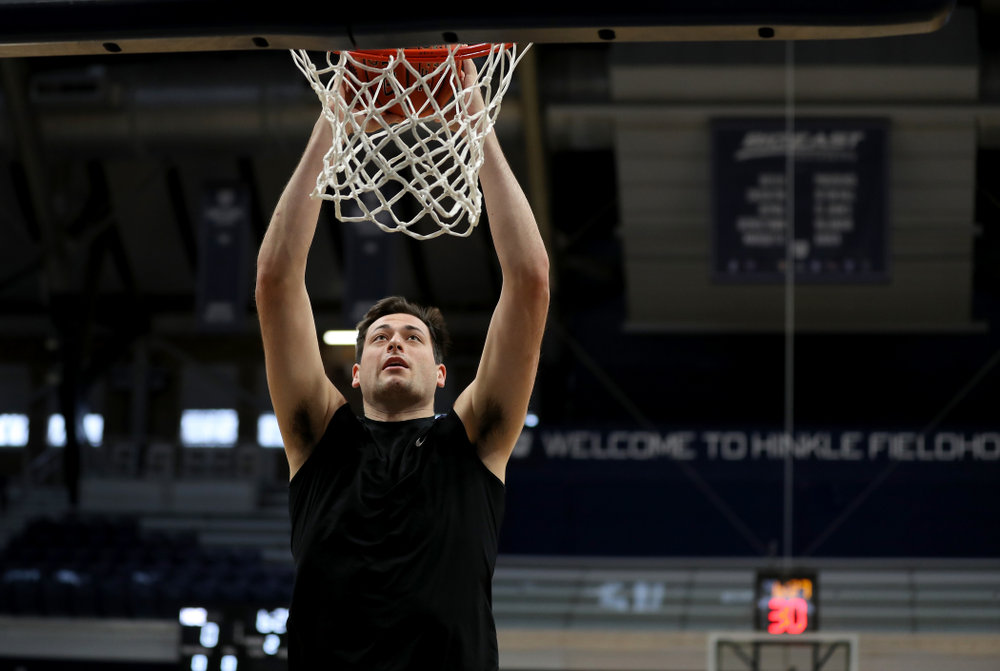 Iowa Hawkeyes forward Ryan Kriener (15) during practice at Hinkle Fieldhouse Wednesday, March 11, 2020 in Indianapolis. (Brian Ray/hawkeyesports.com)