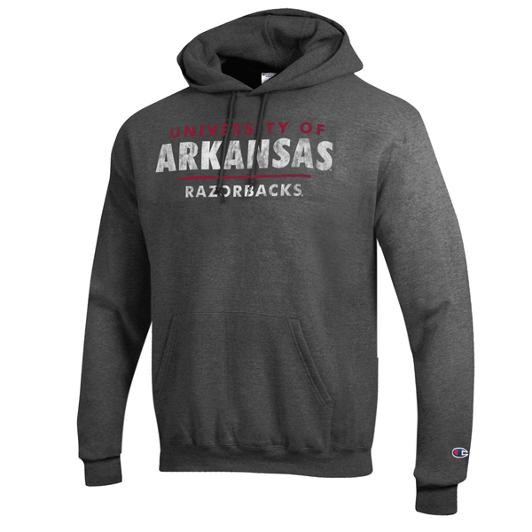 Arkansas Razorbacks Stacked Logo Men's Eco Powerblend Fleece Hood ...