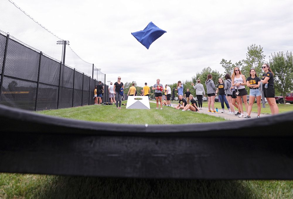 Student-athletes play bags during the Student-Athlete Kickoff outside the Karro Athletics Hall of Fame Building in Iowa City on Sunday, Aug 25, 2019. (Stephen Mally/hawkeyesports.com)