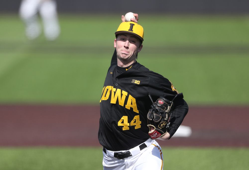 Iowa Hawkeyes Duncan Davitt (44) against California State Northridge Sunday, March 17, 2019 at Duane Banks Field. (Brian Ray/hawkeyesports.com)