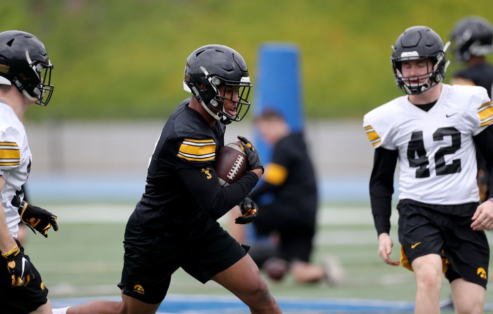 Iowa Hawkeyes wide receiver Tyrone Tracy Jr. (3) during practice Sunday, December 22, 2019 at Mesa College in San Diego. (Brian Ray/hawkeyesports.com)