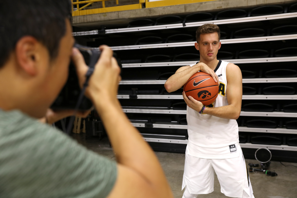 Iowa Hawkeyes guard Jordan Bohannon (3) during the team's annual media day Monday, October 8, 2018 at Carver-Hawkeye Arena. (Brian Ray/hawkeyesports.com)