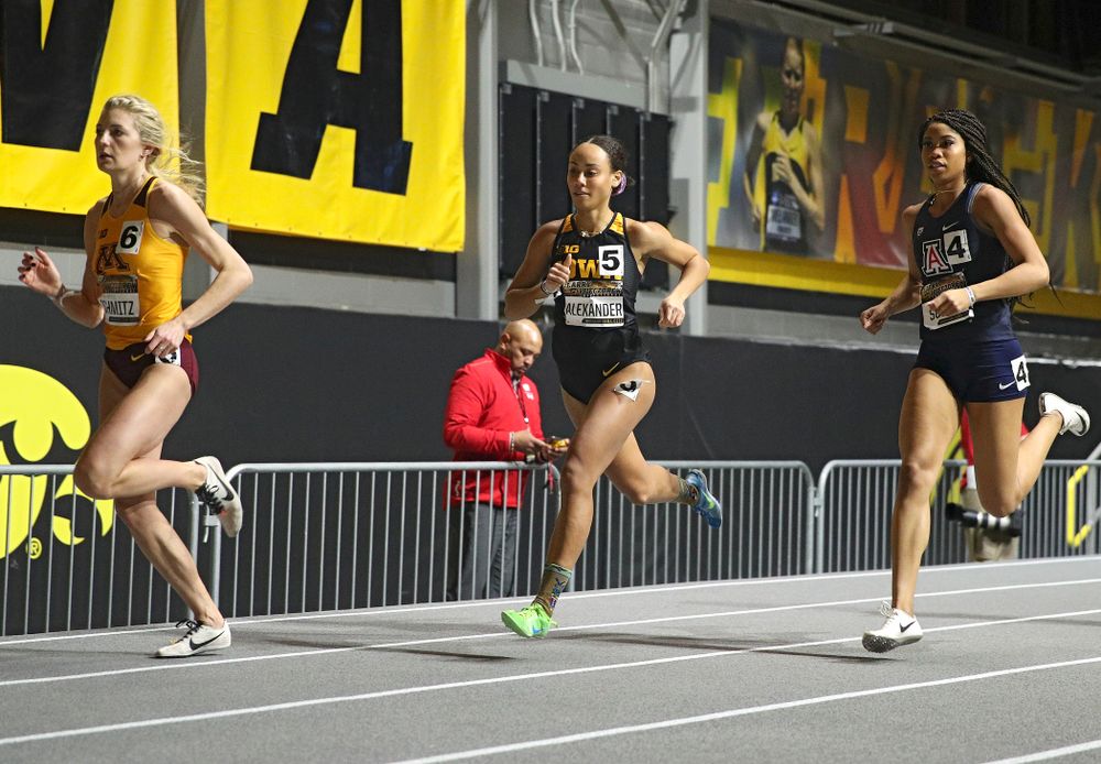Iowa’s Anaya Alexander runs the women’s 600 meter run premier event during the Larry Wieczorek Invitational at the Recreation Building in Iowa City on Friday, January 17, 2020. (Stephen Mally/hawkeyesports.com)