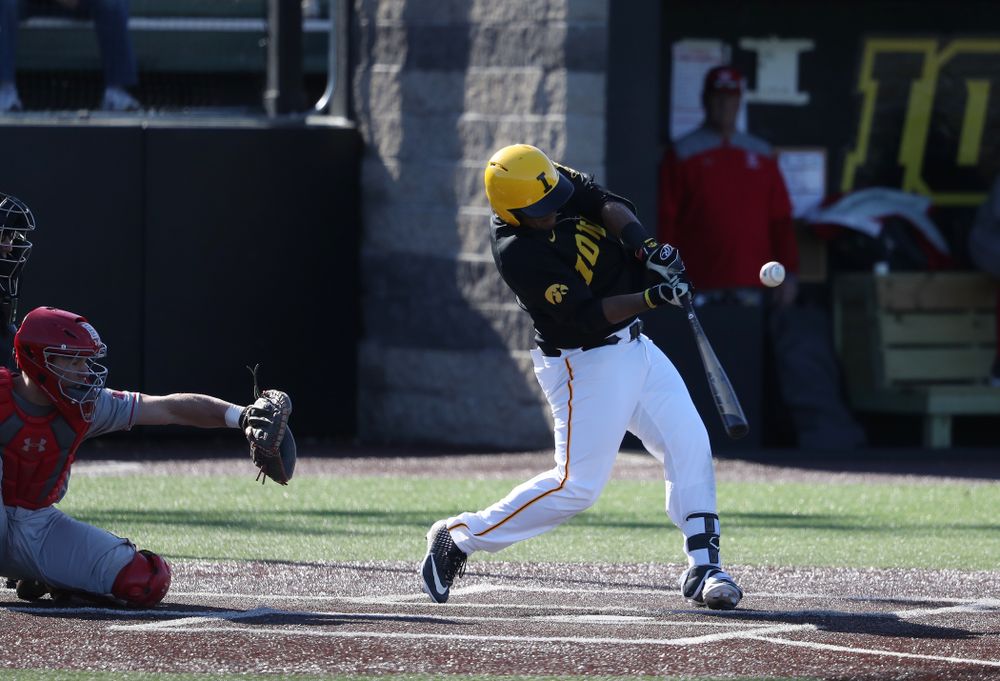 Iowa Hawkeyes Izaya Fullard (20) against the Bradley Braves Tuesday, March 26, 2019 at Duane Banks Field. (Brian Ray/hawkeyesports.com)