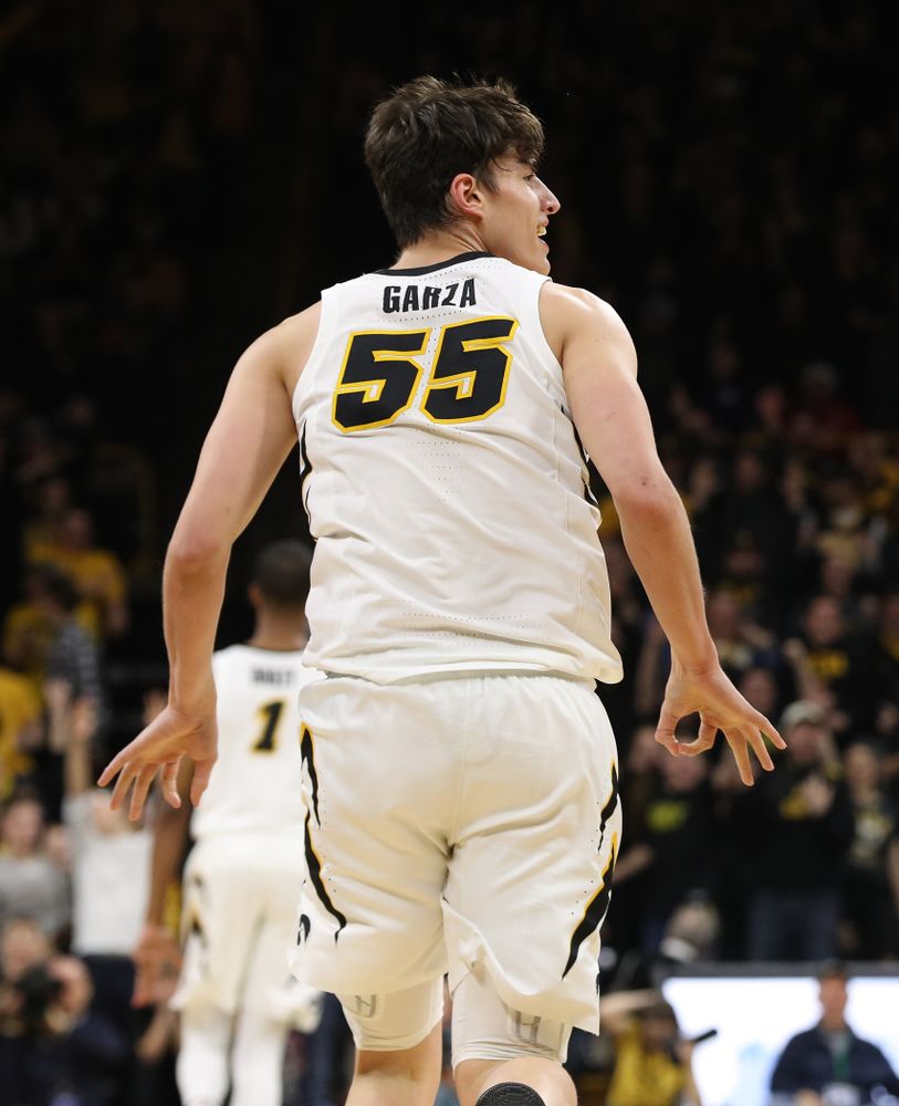 Iowa Hawkeyes forward Luka Garza (55) against the Michigan Wolverines Friday, February 1, 2019 at Carver-Hawkeye Arena. (Brian Ray/hawkeyesports.com)