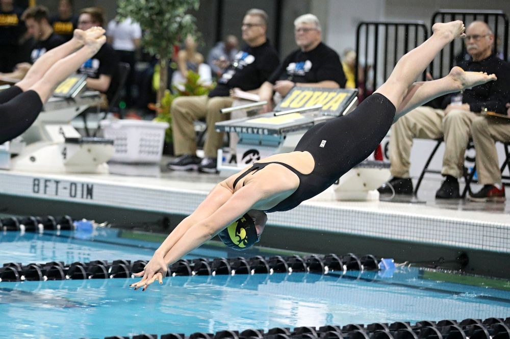 Iowa’s Hannah Burvill swims the women’s 200 yard freestyle final event during the 2020 Women’s Big Ten Swimming and Diving Championships at the Campus Recreation and Wellness Center in Iowa City on Friday, February 21, 2020. (Stephen Mally/hawkeyesports.com)