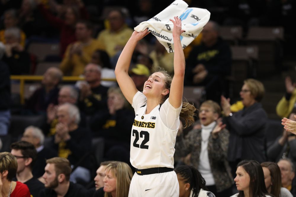 Iowa Hawkeyes guard Kathleen Doyle (22) against the Purdue Boilermakers Sunday, January 27, 2019 at Carver-Hawkeye Arena. (Brian Ray/hawkeyesports.com)