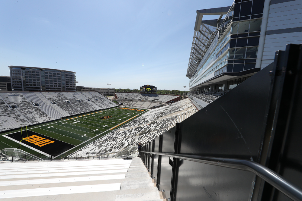 The view from the third level in the new north end zone of Kinnick Stadium Friday, August 9, 2019. (Brian Ray/hawkeyesports.com)