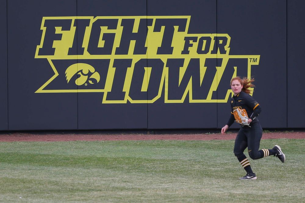 Iowa's Kate Claypool (12) at game 2 vs Northwestern on Saturday, March 30, 2019 at Bob Pearl Field. (Lily Smith/hawkeyesports.com)