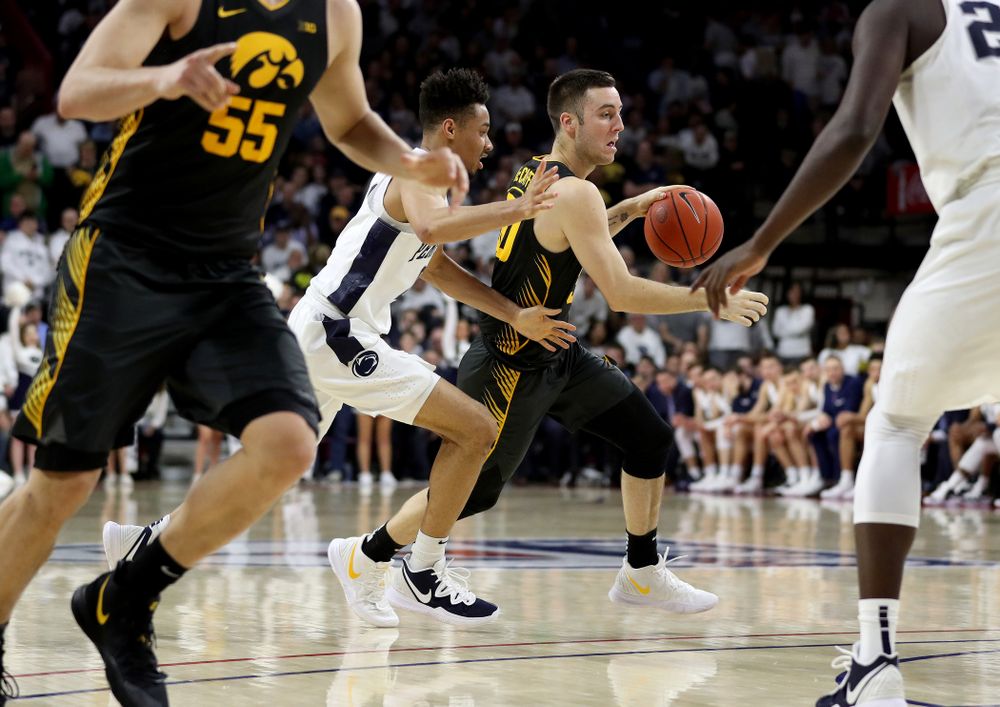 Iowa Hawkeyes guard Connor McCaffery (30) against Penn State Saturday, January 4, 2020 at the Palestra in Philadelphia. (Brian Ray/hawkeyesports.com)