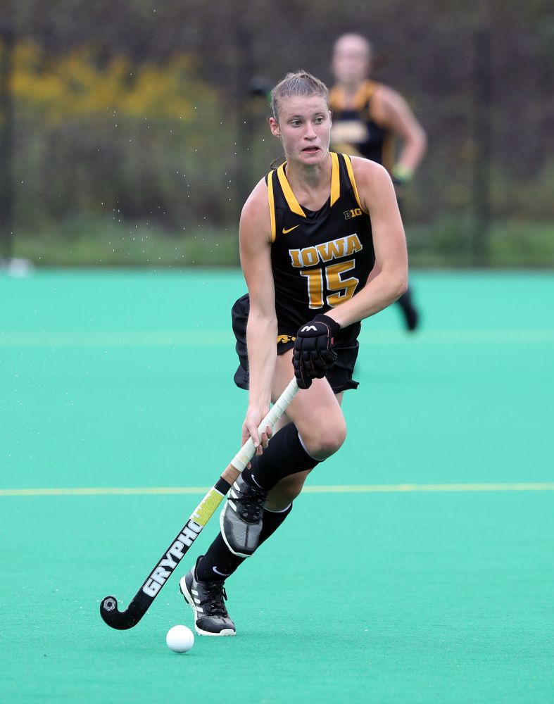 Iowa Hawkeyes Esme Gibson (15) during a 2-1 victory against the Ohio State Buckeyes Friday, September 27, 2019 at Grant Field. (Brian Ray/hawkeyesports.com)