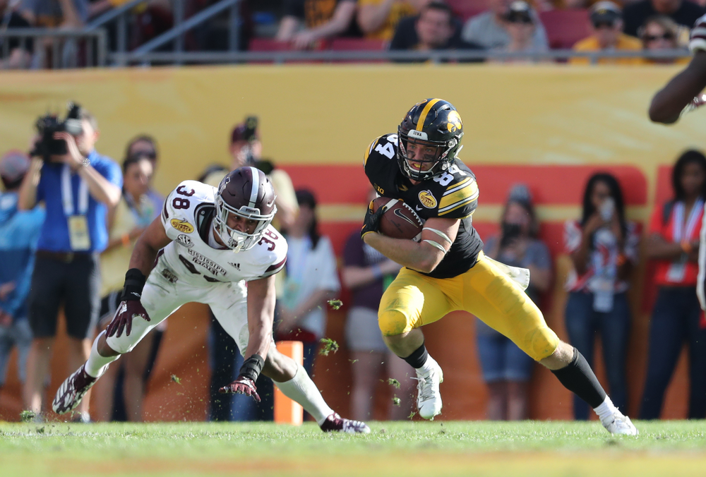 Iowa Hawkeyes wide receiver Nick Easley (84) during their Outback Bowl Tuesday, January 1, 2019 at Raymond James Stadium in Tampa, FL. (Brian Ray/hawkeyesports.com)