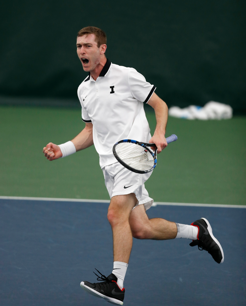 Jake Jacoby against Purdue Sunday, April 15, 2018 at the Hawkeye Tennis and Recreation Center. (Brian Ray/hawkeyesports.com)