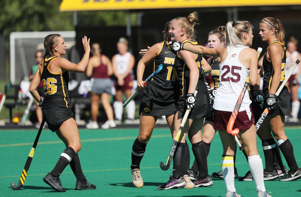Iowa Hawkeyes forward Leah Zellner (13) scores against Central Michigan Friday, September 6, 2019 at Grant Field. The Hawkeyes won the game 11-0. (Brian Ray/hawkeyesports.com)