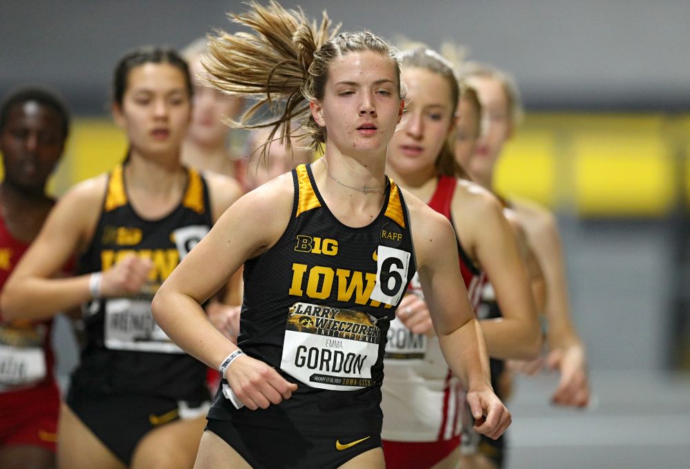 Iowa’s Emma Gordon runs the women’s 3000 meter run event during the Larry Wieczorek Invitational at the Recreation Building in Iowa City on Friday, January 17, 2020. (Stephen Mally/hawkeyesports.com)