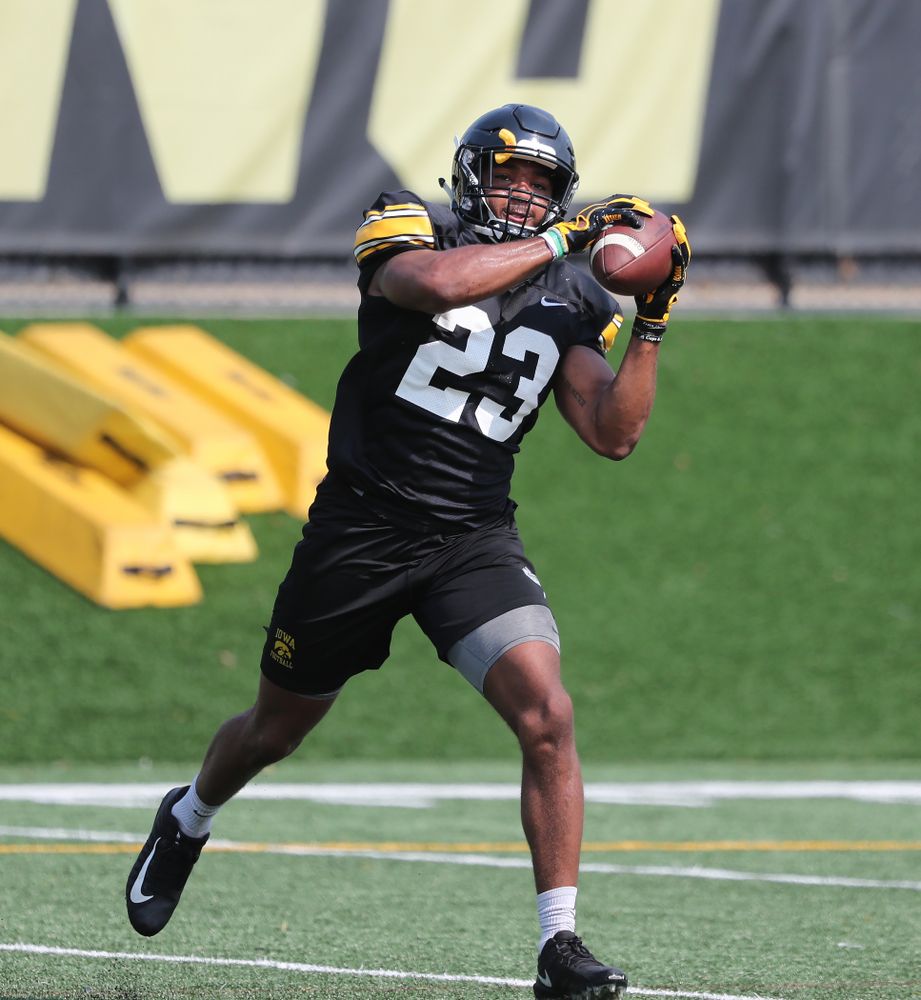 Iowa Hawkeyes wide receiver Dominique Dafney (23) during the third practice of fall camp Sunday, August 5, 2018 at the Kenyon Football Practice Facility. (Brian Ray/hawkeyesports.com)