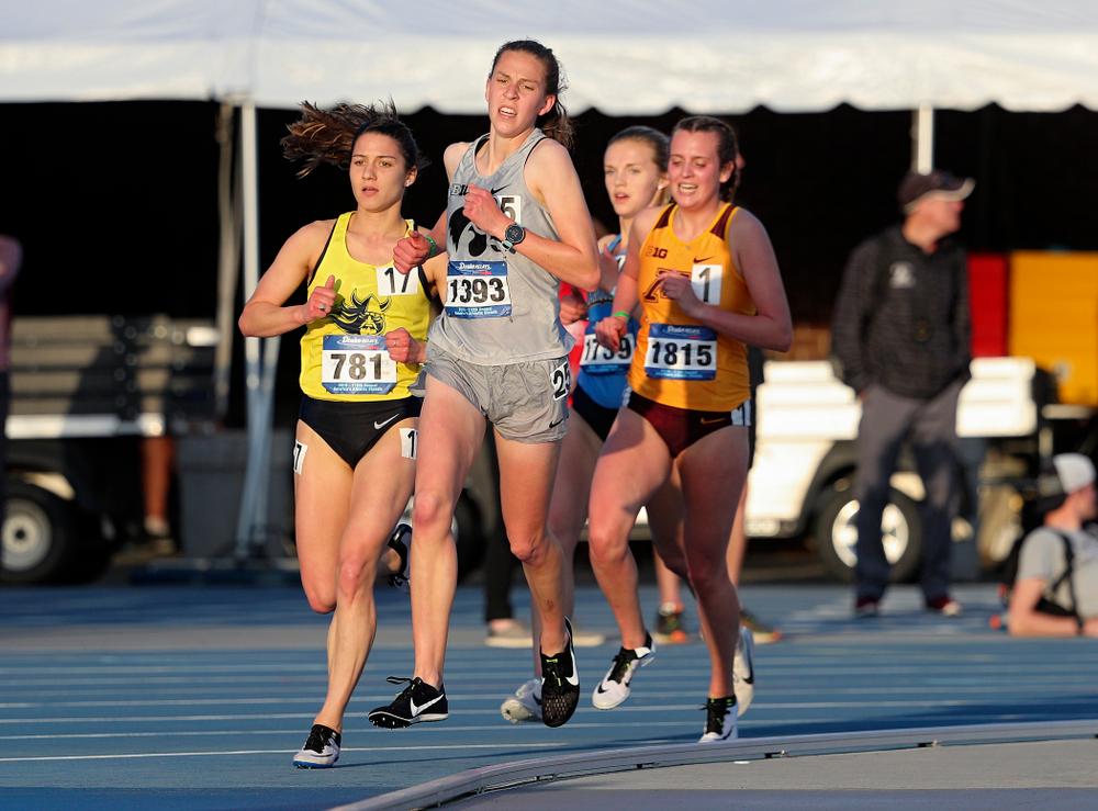 Iowa's Anna Hostetler runs the women's 3000 meter steeplechase event during the first day of the Drake Relays at Drake Stadium in Des Moines on Thursday, Apr. 25, 2019. (Stephen Mally/hawkeyesports.com)