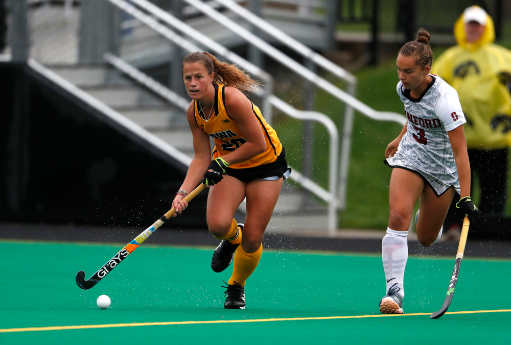 Iowa Hawkeyes Sophie Sunderland (20) against Stanford Sunday, October 7, 2018 at Grant Field. (Brian Ray/hawkeyesports.com)