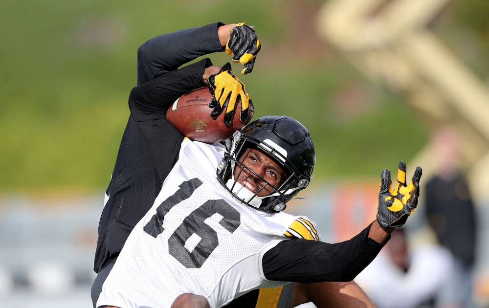Iowa Hawkeyes defensive back Terry Roberts (16) during Holiday Bowl Practice No. 3 Tuesday, December 24, 2019 at San Diego Mesa College. (Brian Ray/hawkeyesports.com)