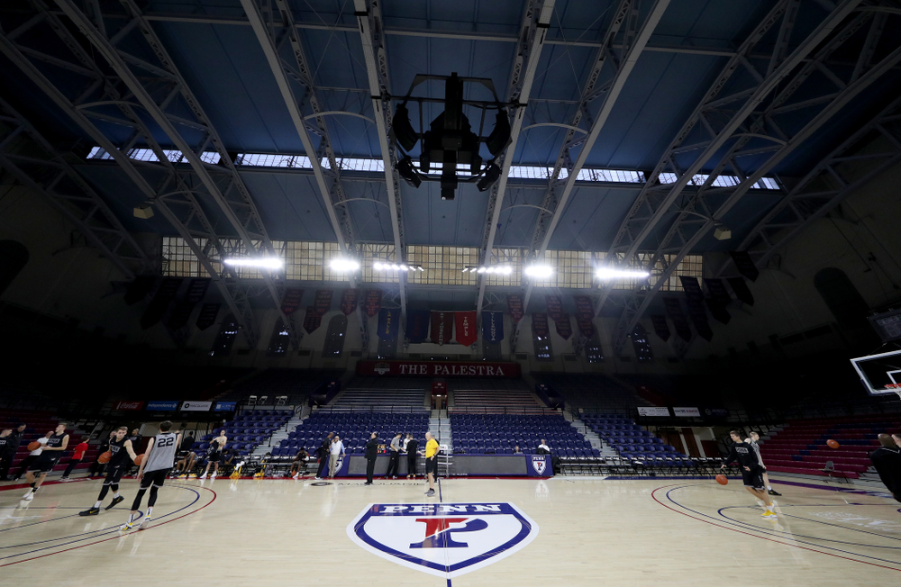 The Iowa Hawkeyes practice at the Palestra Friday, January 3, 2020 in Philadelphia. (Brian Ray/hawkeyesports.com)