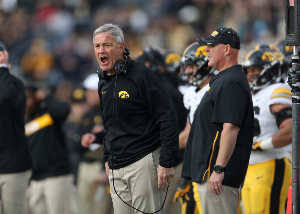 Iowa Hawkeyes head coach Kirk Ferentz against the Purdue Boilermakers Saturday, November 3, 2018 Ross Ade Stadium in West Lafayette, Ind. (Brian Ray/hawkeyesports.com)