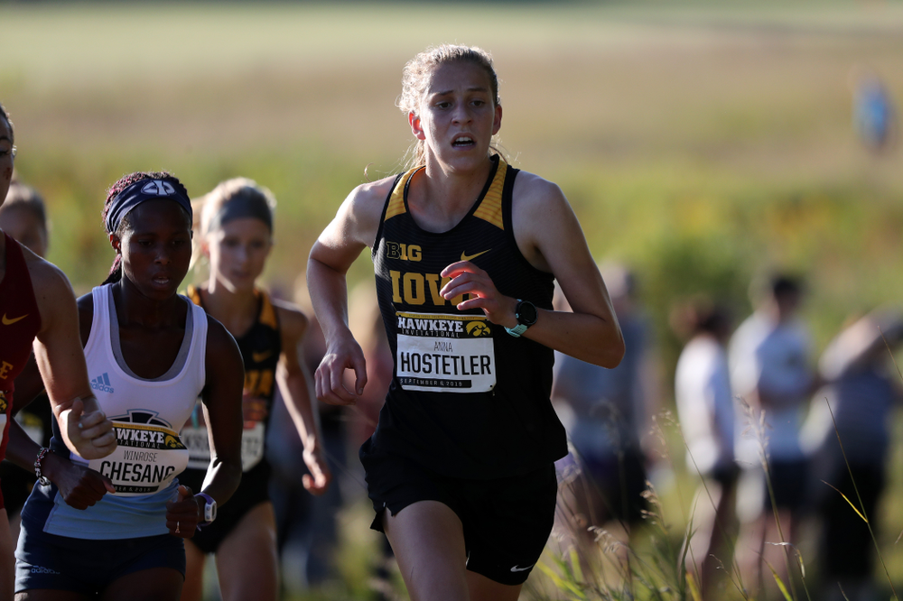 IowaÕs Anna Hostetler runs in the 2019 Hawkeye Invitational Friday, September 6, 2019 at the Ashton Cross Country Course. (Brian Ray/hawkeyesports.com)
