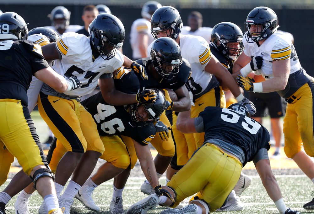 Iowa Hawkeyes running back Toren Young (28) during camp practice No. 17 Wednesday, August 22, 2018 at the Kenyon Football Practice Facility. (Brian Ray/hawkeyesports.com)