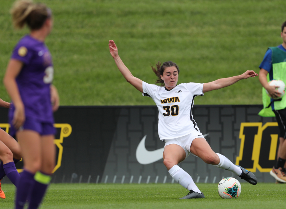 Iowa Hawkeyes forward Devin Burns (30) during a 6-1 win over Northern Iowa Sunday, August 25, 2019 at the Iowa Soccer Complex. (Brian Ray/hawkeyesports.com)