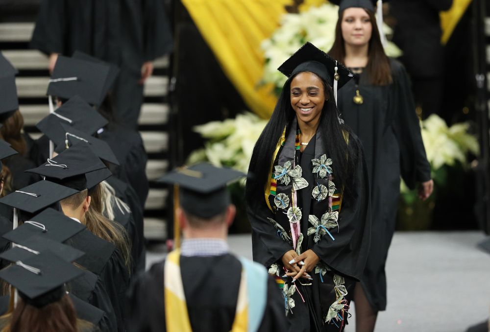 Iowa Track's Briana Guillory during the Fall Commencement Ceremony Saturday, December 15, 2018 at Carver-Hawkeye Arena. (Brian Ray/hawkeyesports.com)
