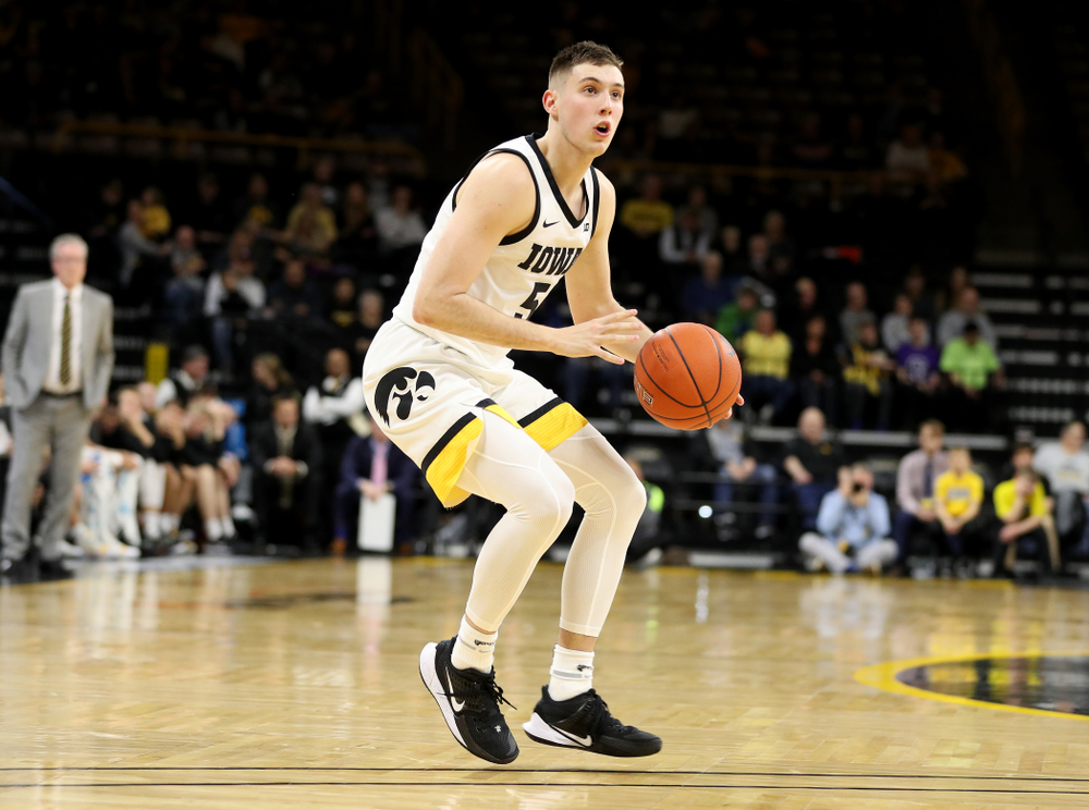 Iowa Hawkeyes guard CJ Fredrick (5) against North Florida Thursday, November 21, 2019 at Carver-Hawkeye Arena. (Brian Ray/hawkeyesports.com)