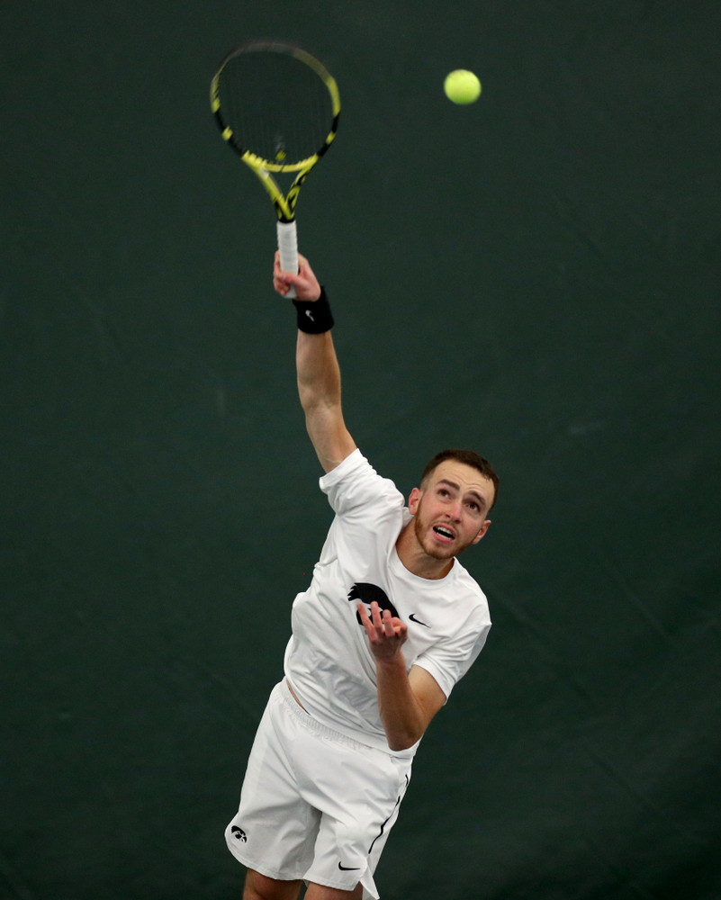 against Cornell Sunday, March 8, 2020 at the Hawkeye Tennis and Recreation Center. (Brian Ray/hawkeyesports.com)