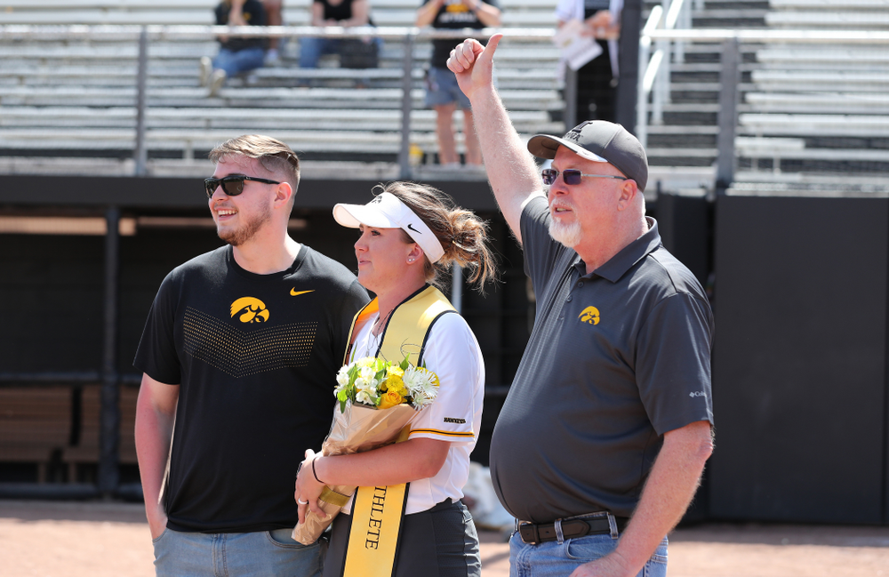 Iowa Hawkeyes Erin Riding (6) during senior day festivities following their game against the Ohio State Buckeyes Sunday, May 5, 2019 at Pearl Field. (Brian Ray/hawkeyesports.com)ic