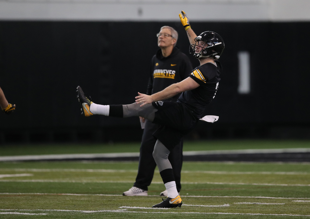 Iowa Hawkeyes punter Colten Rastetter (7) during preparation for the 2019 Outback Bowl Tuesday, December 18, 2018 at the Hansen Football Performance Center. (Brian Ray/hawkeyesports.com)