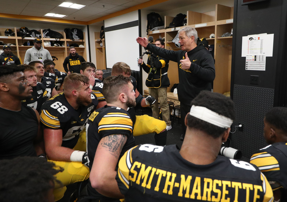 Iowa Hawkeyes head coach Kirk Ferentz against the Illinois Fighting Illini Saturday, November 23, 2019 at Kinnick Stadium. (Brian Ray/hawkeyesports.com)